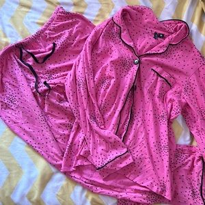 Pink with black star pajama set - Size L